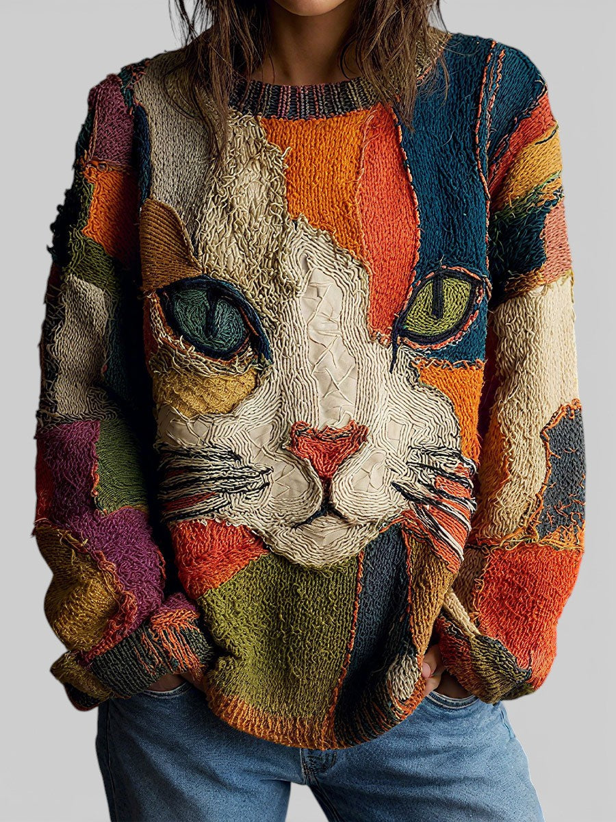 Women's Cat Graphic Knit Jumper