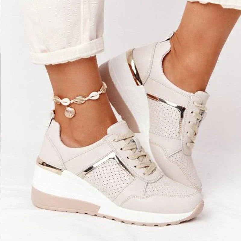 Women's Orthopedic Platform Sneakers Perforated Upper