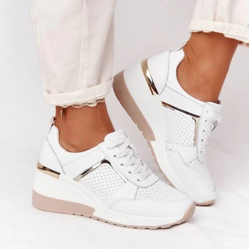 Women's Orthopedic Platform Sneakers Perforated Upper
