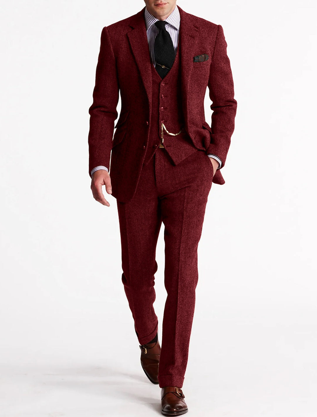 Tweed tuxedo suit for men