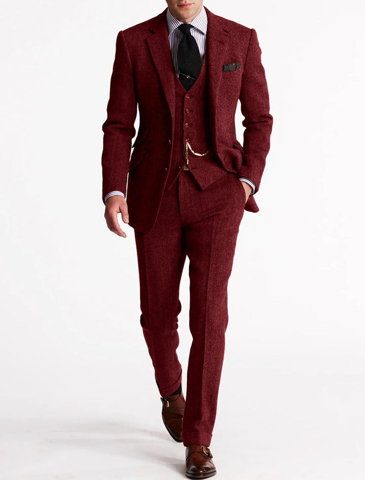 Tweed tuxedo suit for men