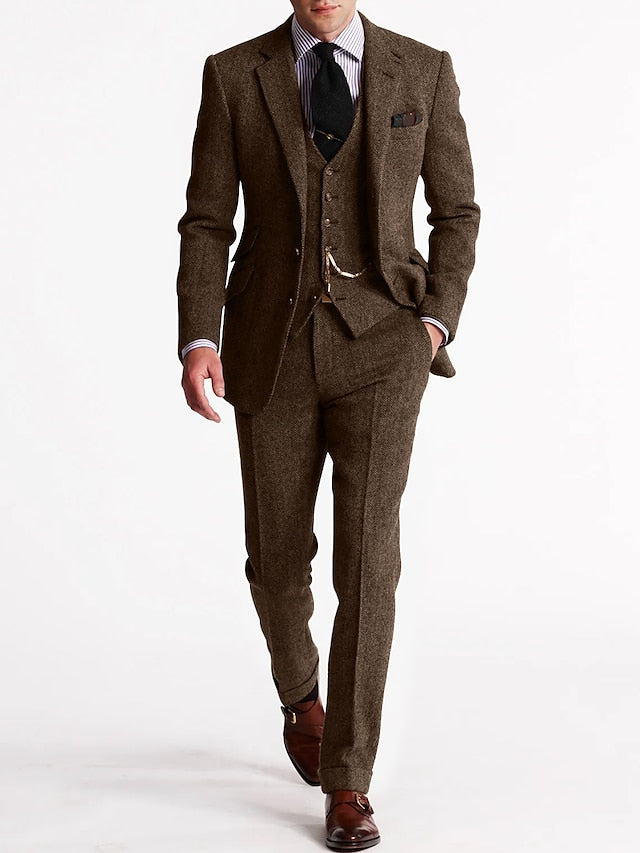 Tweed tuxedo suit for men