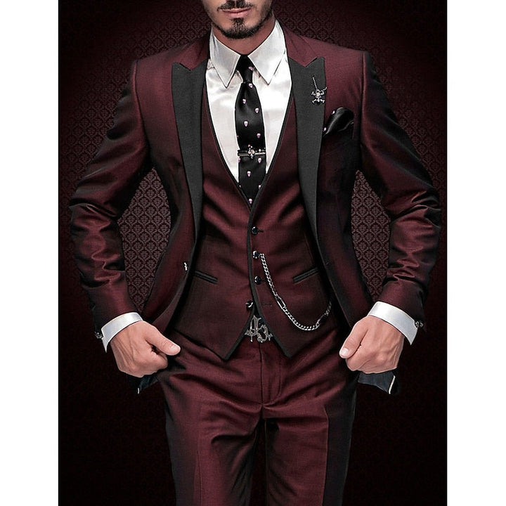 Three-piece linen suit set for men